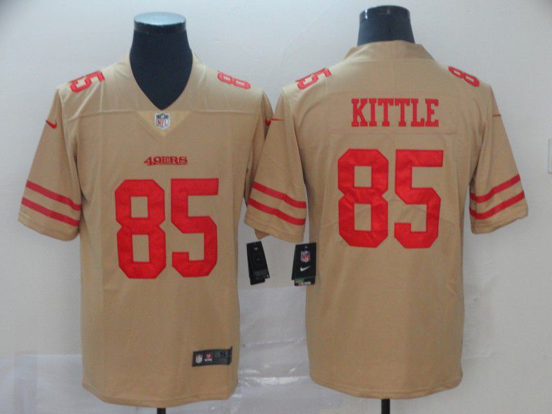 Men San Francisco 49ers #85 Kittle Yellow Nike Vapor Untouchable Limited NFL Jersey
